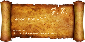 Fedor Kornél névjegykártya