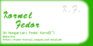 kornel fedor business card